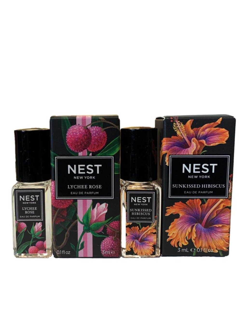 Nest Lychee Rose & Sunkissed Hibiscus Eau De Parfum Mini Rollerball 3ml Each